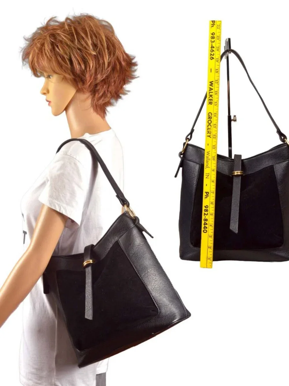 Moda Luxe Natasha Hobo Vegan Leather Black